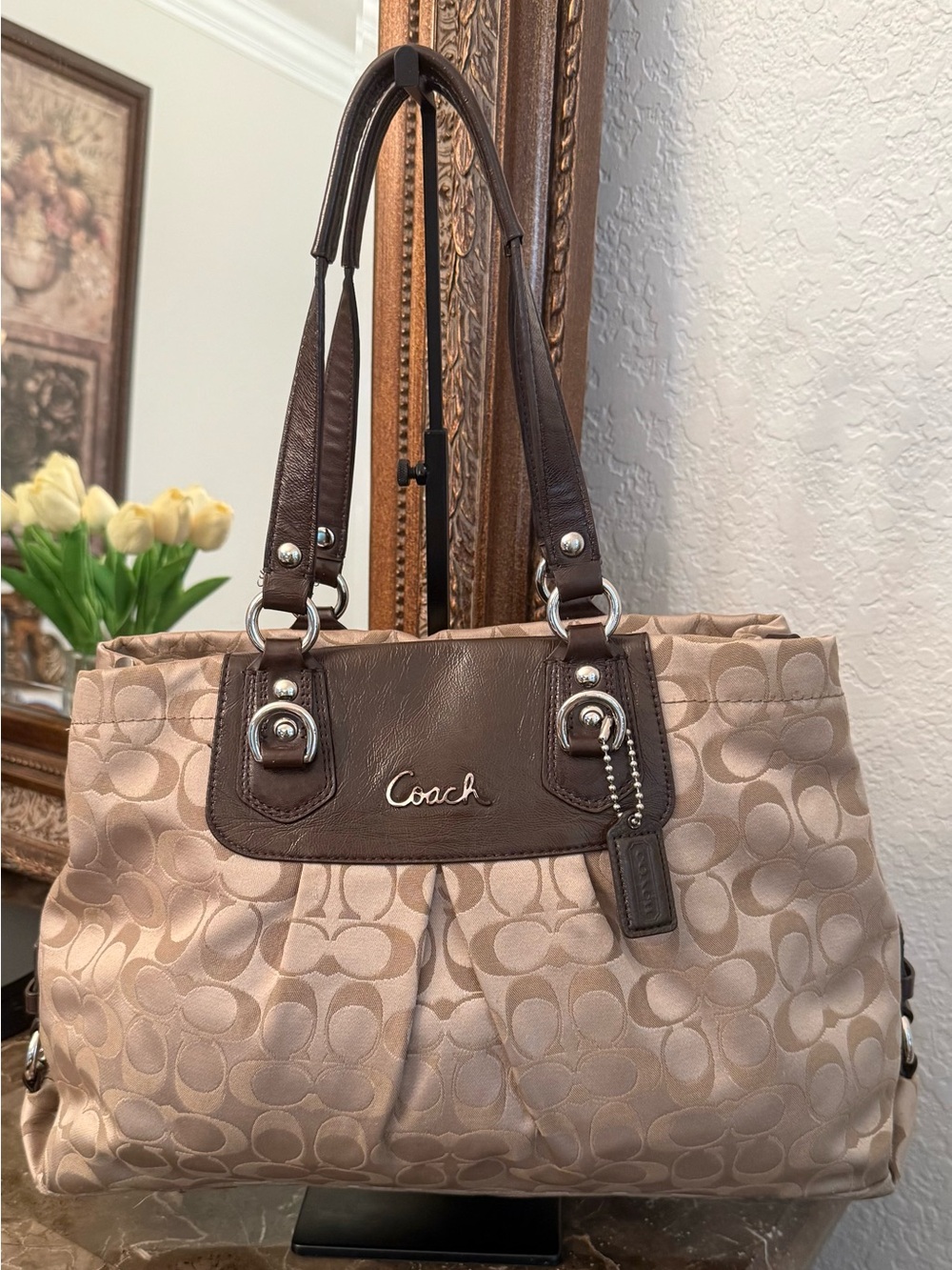 Coach Y2K Ashley Carryall Shoulder Bag Brown F15510 Coach Logo Leather Canvas - Picture 17 of 17